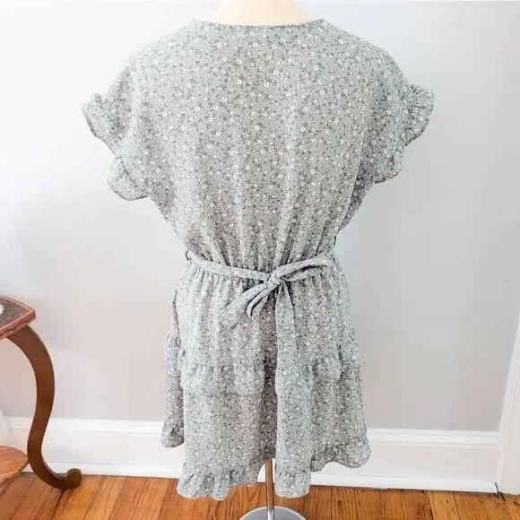 Monteau Los Angeles Floral Ruffle Wrap Dress - Picture 2 of 3